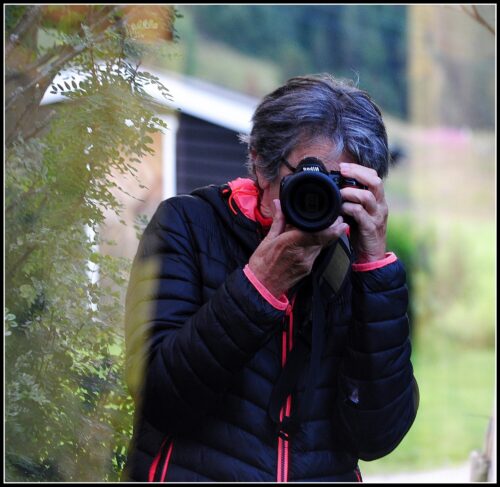 Bildet viser Berit Harli med fotoapparat