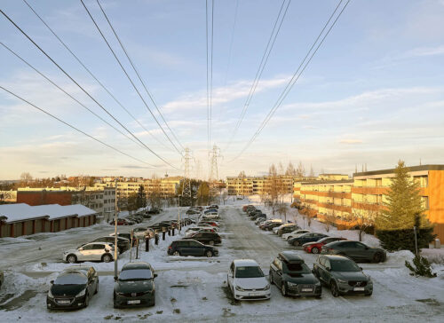 Høyspentkabler parkeringsplass EBS